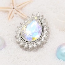 20MM design snap Silver Plated with white rhinestone KC6897 snaps jewelry