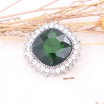 20MM design snap Silver Plated with green rhinestone KC6777 snaps jewelry
