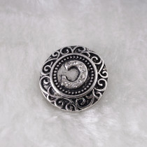 20MM English alphabet-C snap Antique silver  plated with  Rhinestones KB6256 snaps jewelry