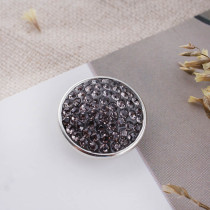 18mm Sugar snaps Alloy with gray chunks rhinestones KB2324 snaps jewelry