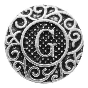 C20MM English alphabet-G snap Antique silver  KC6751 snaps jewelry