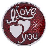 20MM valentine Love snap Silver Plated with red Enamel KC6104 snaps jewelry