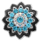 20MM design snap silver Plated with blue rhinestone KC6938 snaps jewelry