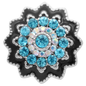 20MM design snap silver Plated with blue rhinestone KC6938 snaps jewelry