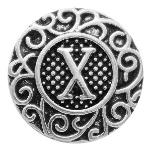 C20MM English alphabet-X snap Antique silver  KC6768 snaps jewelr