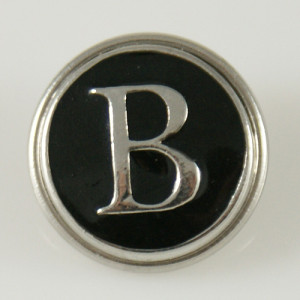 20MM English alphabet-B  snap silver  plated KB1252 with Enamel interchangeable snaps jewelry