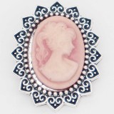 20MM lady snap Silver Plated with  pink resin KC6884 snaps jewelry