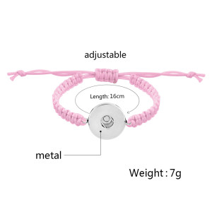 Handmade pink line Children's adjustable bracelet CH3001 fit 20mm snaps chunks