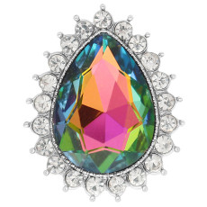 20MM design snap Silver Plated with  rhinestone KC9915 snaps jewelry