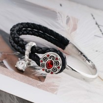 12MM design snap silver plated with red rhinestone KS6312-S snaps jewelry