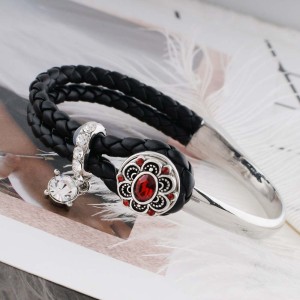 12MM design snap silver plated with red rhinestone KS6312-S snaps jewelry