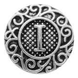 C20MM English alphabet-I snap Antique silver  KC6753 snaps jewelry