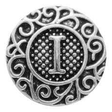 C20MM English alphabet-I snap Antique silver  KC6753 snaps jewelry