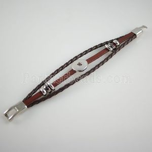 20CM leather bracelets fit 18MM snaps chunks