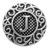 C20MM English alphabet-J snap Antique silver  KC6754 snaps jewelry