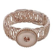 1 button snaps metal rose gold bracelet fit 20mm snaps chunks KC0793