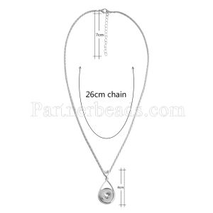 love Pendant of necklace with 45CM chain fit 18mm snap chunks