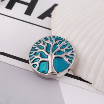 20MM Tree snap Silver Plated with blue Enamel KB6215 snaps jewelry