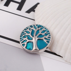 20MM Tree snap Silver Plated with blue Enamel KB6215 snaps jewelry