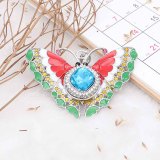 20MM design snap Silver Plated with blue rhinestone KC6773 snaps jewelry