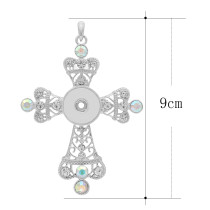 Pendant of necklace without chain with rhinestone snaps style fit 18&20mm chunks jewelry