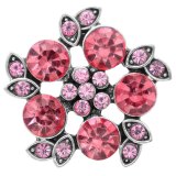 20MM design snap Silver Plated with rose-red rhinestone KC6780 snaps jewelry