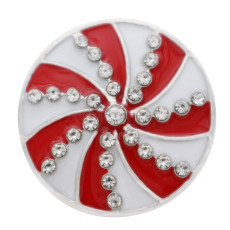 20MM Christmas snap sliver Plated with rhinestone and enamel KC7694 snap jewelry