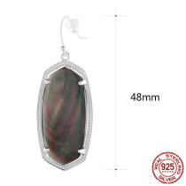 S925 Sterling Silver Kendra Scott style Elle Drop Earrings with black shell GM6002