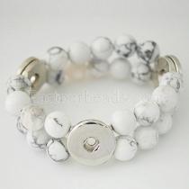 white howlite bracelets Fit 18/20mm snaps chunks