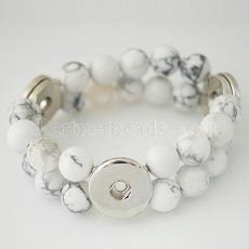 white howlite bracelets Fit 18/20mm snaps chunks
