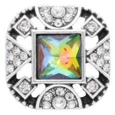 20MM design snap Silver Plated with   rhinestone KC6901 snaps jewelry multicolor