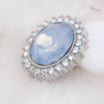 20MM design snap silver Plated with Light blue rhinestone KC6975 snaps jewelry