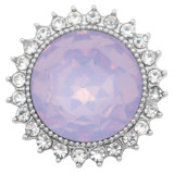 20MM design snap silver Plated with purple rhinestone KC6979 snaps jewelry