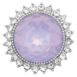 20MM design snap silver Plated with purple rhinestone KC6979 snaps jewelry