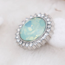 20MM design snap silver Plated with Green rhinestone KC6976 snaps jewelry