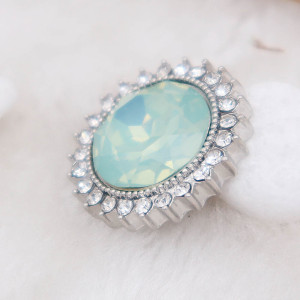 20MM design snap silver Plated with Green rhinestone KC6976 snaps jewelry