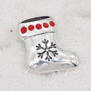 Christmas 20MM design Christmas stocking snap with rhinestone KC9106 snaps jewelry