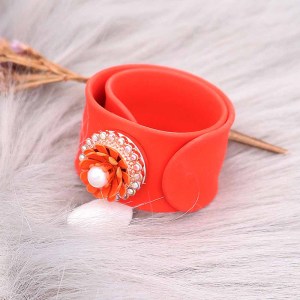Creative red papa circle Silica gel Hot Sale Trendy Snap Button Bracelet Bangles fit 20MM Snap Jewelry fun gift
