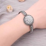 metal bracelet With white rhinestones fit 18&20MM snaps chunks 1 buttons snaps Jewelry KC0893