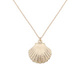  Sea life  Shell Charm Necklace Metal gold plated with 46cm chain TA3115 