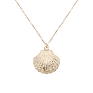  Sea life  Shell Charm Necklace Metal gold plated with 46cm chain TA3115 