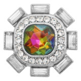 charms 20MM  design snap Silver Plated with opal  rhinestone  KC9214 snaps jewelry multicolor