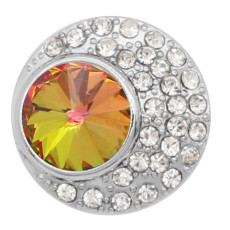 20MM design snap charms Silver Plated with opal  rhinestone  KC9203  snaps jewelry