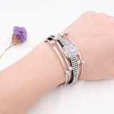 1 buttons Pink leather with white rhinestone KC0505 new type Bracelet fit 20mm snaps chunks