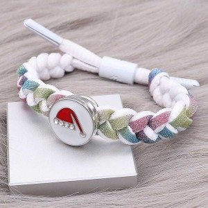 Christmas 20MM  Christmas hat charms snap Silver Plated with  rhinestone  and enamel KC9202 snaps jewelry