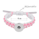 1 buttons Pink Rope  KC0512  new type Bracelet fit 20mm snaps chunks