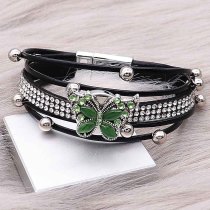 Butterfly 20MM snap charms Silver Plated with Green rhinestone  KC9210  snaps jewelry