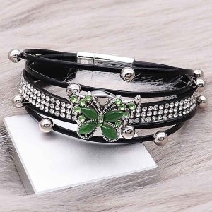 Butterfly 20MM snap charms Silver Plated with Green rhinestone  KC9210  snaps jewelry