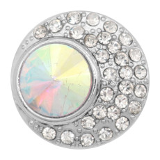 20MM design snap charms Silver Plated with White rhinestone  KC9204 snaps jewelry