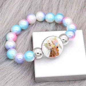 colorful beads kids junior style  bracelets Fit 18/20mm snaps chunks CH3022